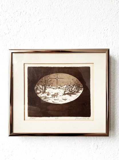 Original Vintage Etching c1976