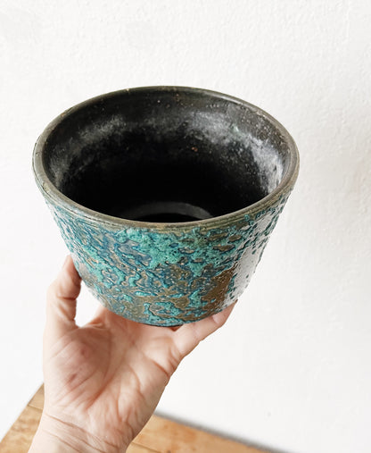 Vintage Lava Glazed Planter