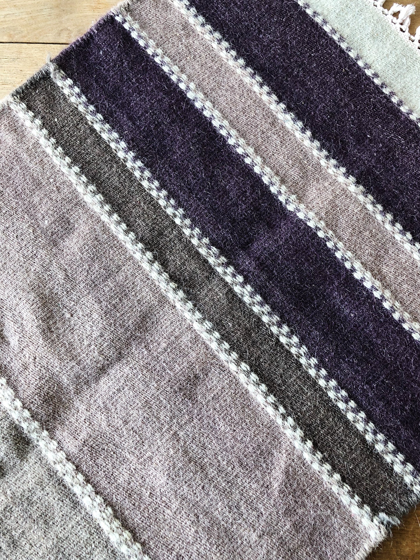 Vintage Striped Wool Dhurrie Rug