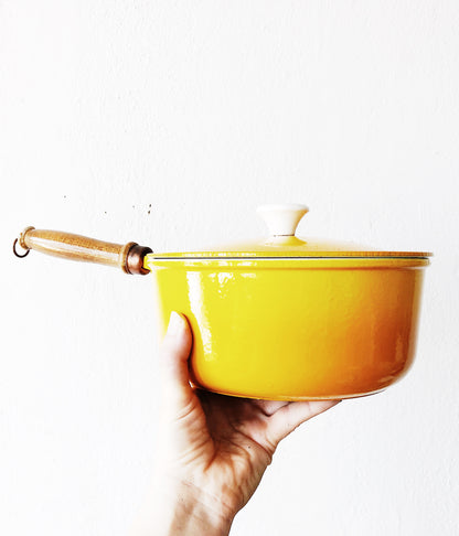 Vintage Descoware Enamel Cast Iron Sauce Pot