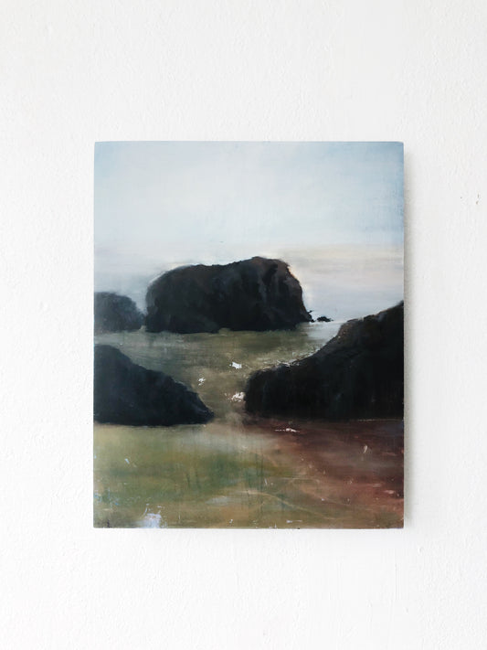 Painted Foggy Landscape on Metal