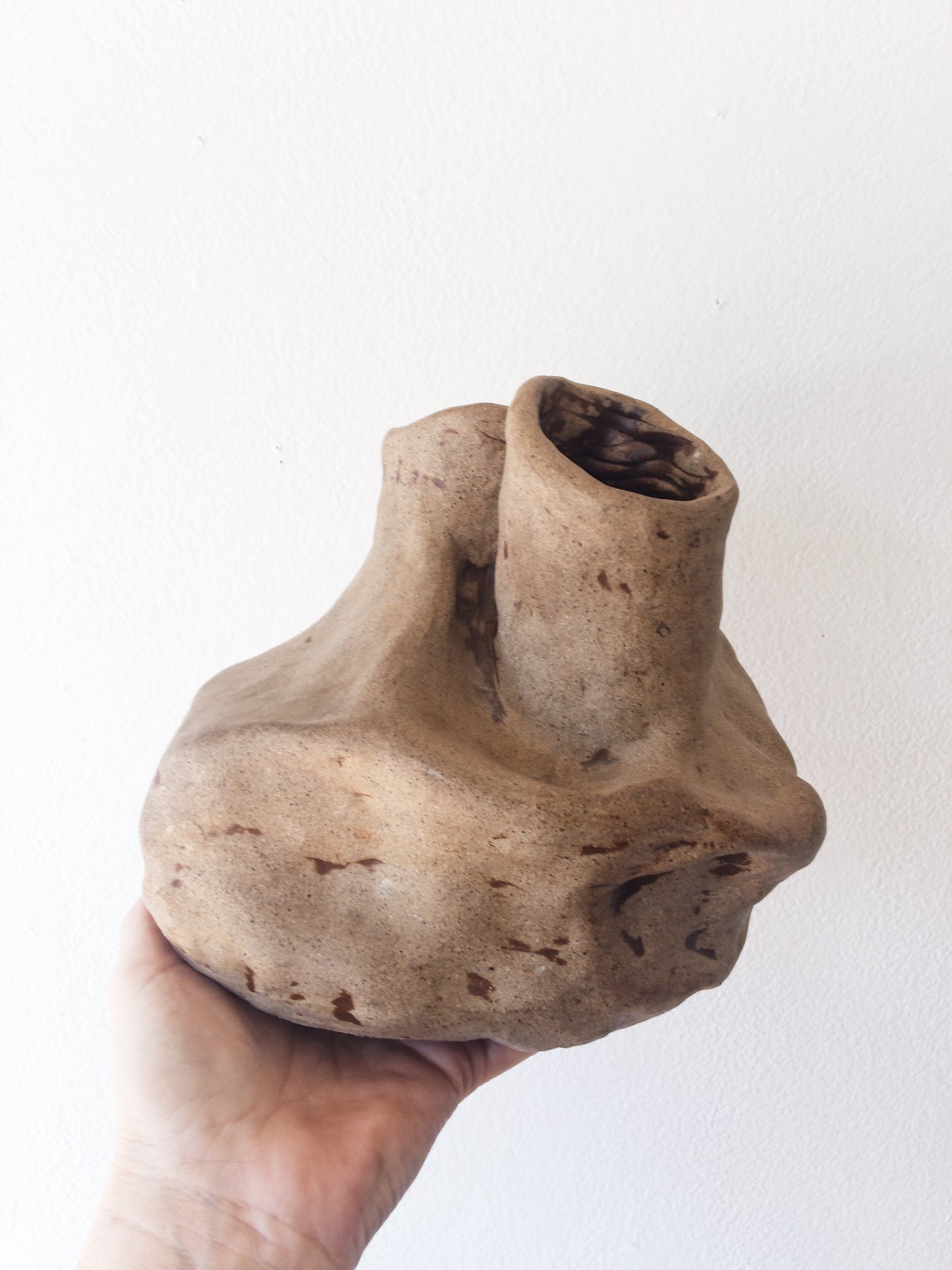 Handmade Double Ceramic Sculptural Vase