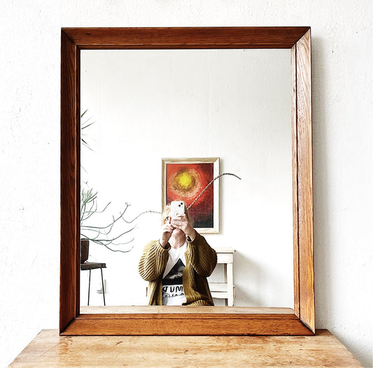 Vintage Simple Wood Framed Mirror