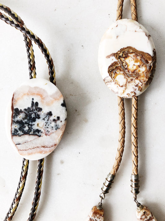 Vintage Agate Bolo Tie