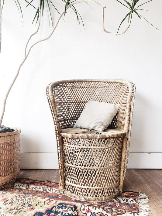 Vintage Wicker Barrel Chair
