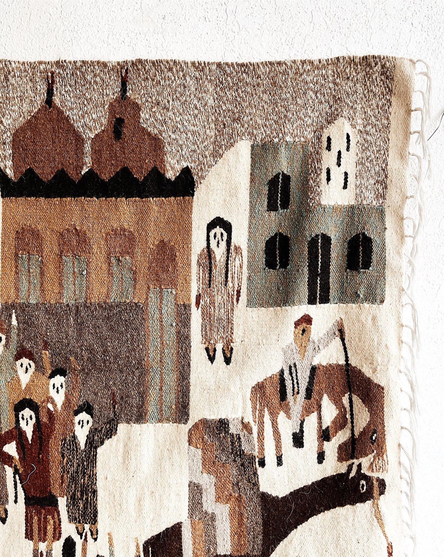 Vintage Figural Wool Rug