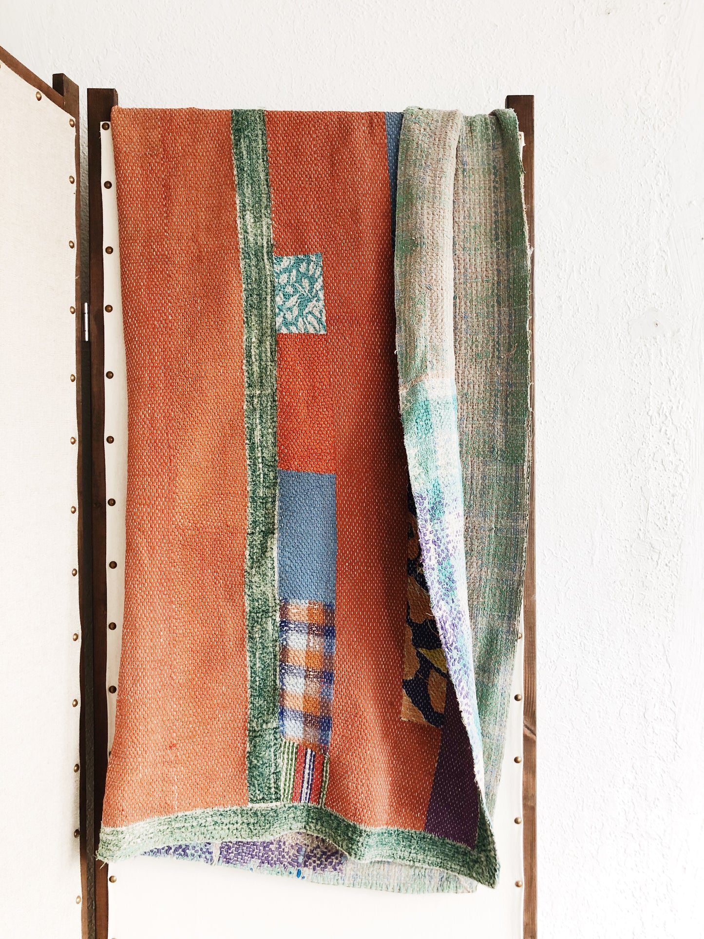 Vintage Reversible Cotton Kantha Quilt