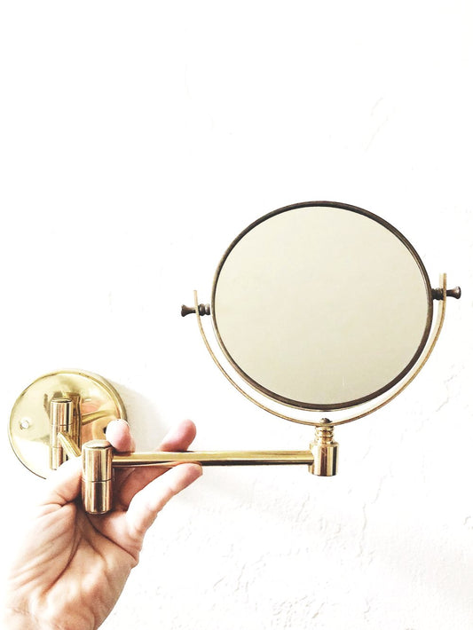 Vintage Brass Wall Mirror