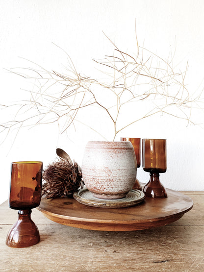 Handmade Amber Goblets