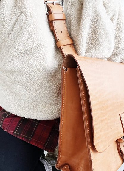 Vintage Handmade Leather Cross Body Satchel