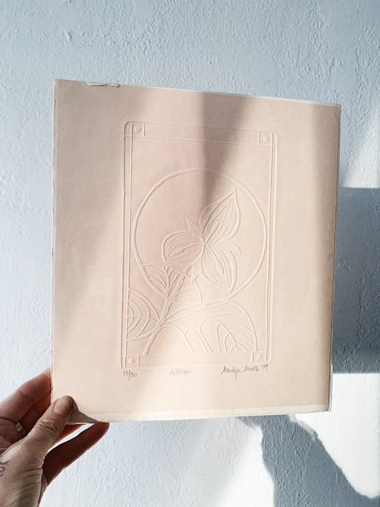 Trillium Vintage Etching by Marilyn Maricle