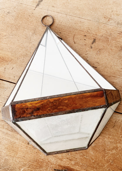 Handmade Stained Glass Hanging Terrarium