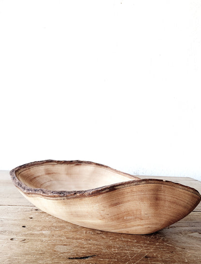 Hand Carved Asymmetrical Live Edge Bowl