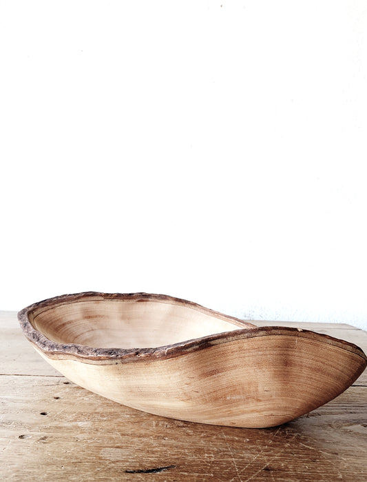 Hand Carved Asymmetrical Live Edge Bowl