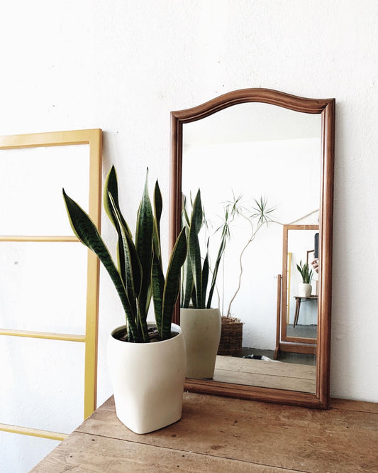 Vintage Wood Framed Mirror