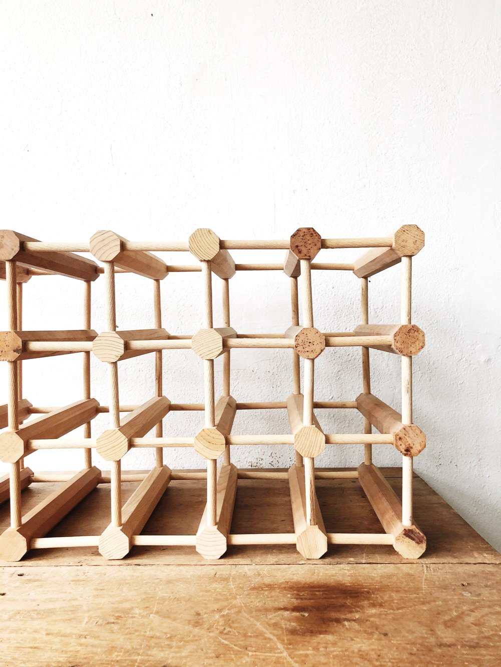 Handmade Natural Ash Modular Wine Rack