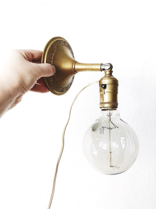 Antique Geist Brass Sconce