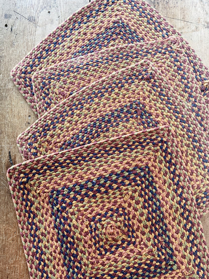 Vintage Woven Mats Set of Four