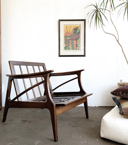 Mid Century Walnut Lounge Chair