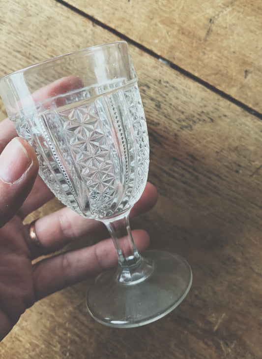 Vintage Cut Glass Aperitif Glasses Set of Four
