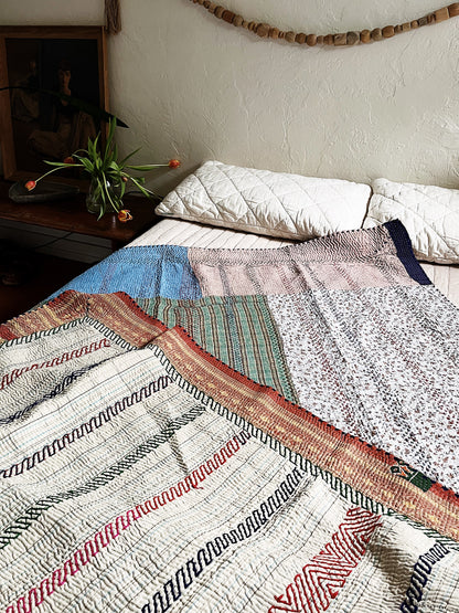 Handmade Cotton Kantha Quilt