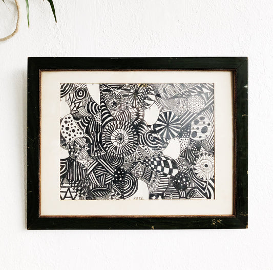 Original Abstract Framed Drawing