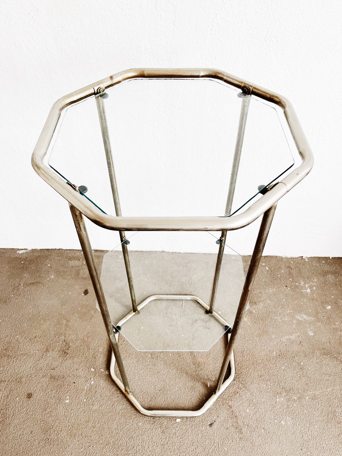 Vintage Octagonal Chrome Stand