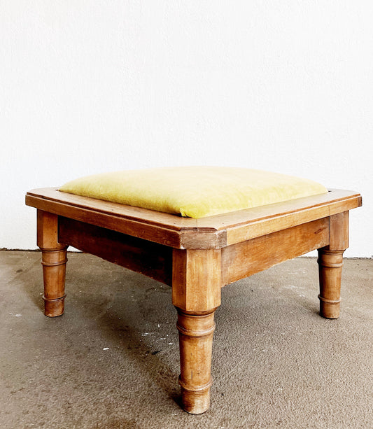 Mid Century Velvet Ottoman