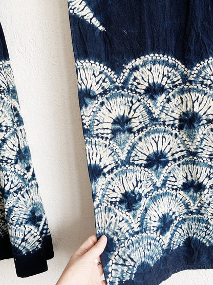 Indigo Dyed Cotton Batik Noren Curtain