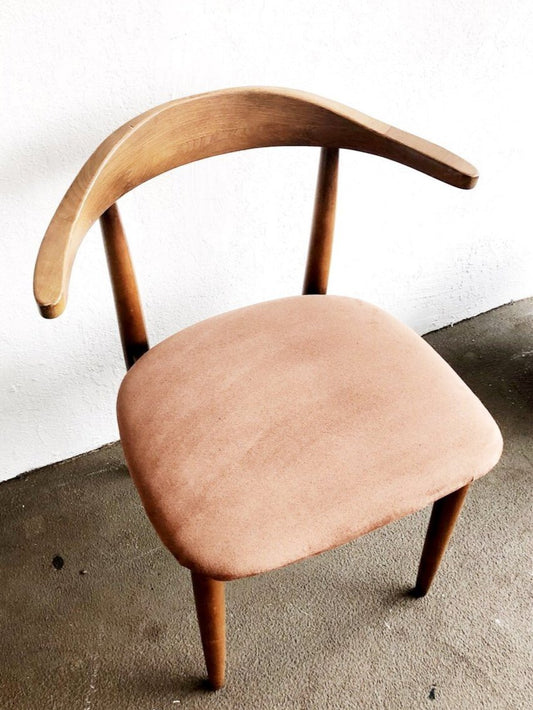 Mid Century Blush Upholstered Chair