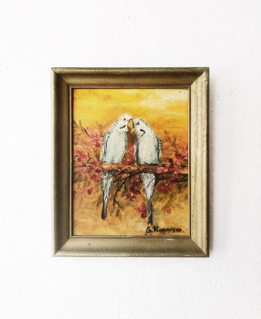Vintage Love Birds Painting