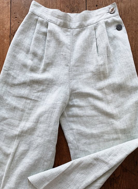 Vintage Chaus High Waisted Linen Trouser