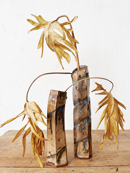 Handmade Studio Drip Pottery Pair