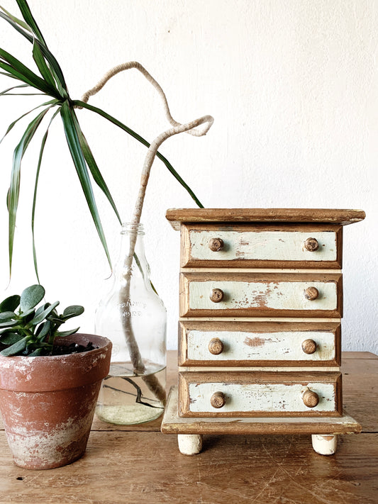 Antique Wood Jewelry Chest