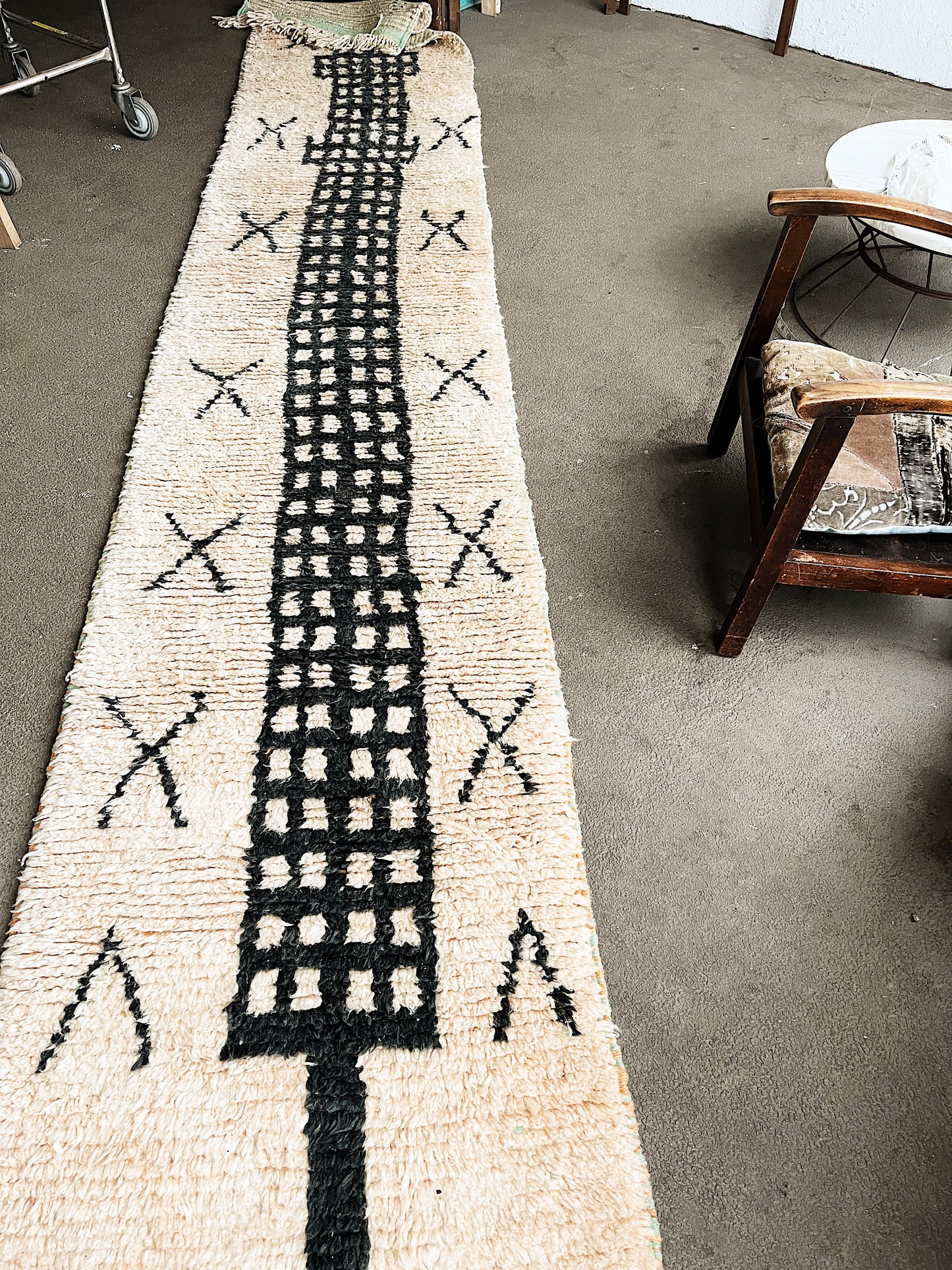 Long Vintage Moroccan Wool Runner