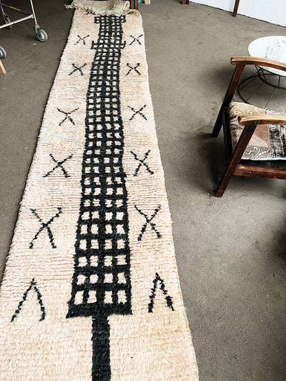 Long Vintage Moroccan Wool Runner