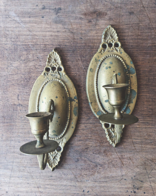 Vintage Brass Candle Scones