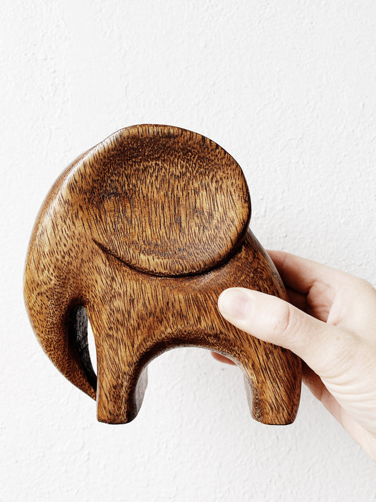 Vintage Carved Wood Elephant
