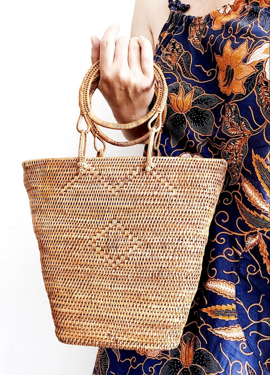 Vintage Straw Tote