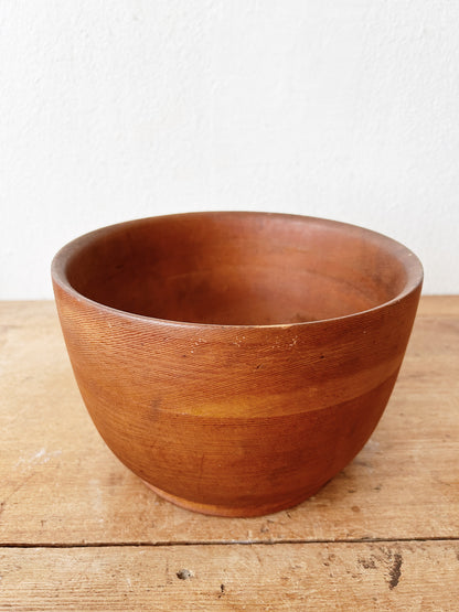 Antique Turned Wood Serving Bowl