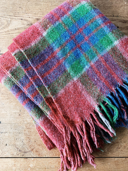 Vintage Wool Plaid Camp Blanket
