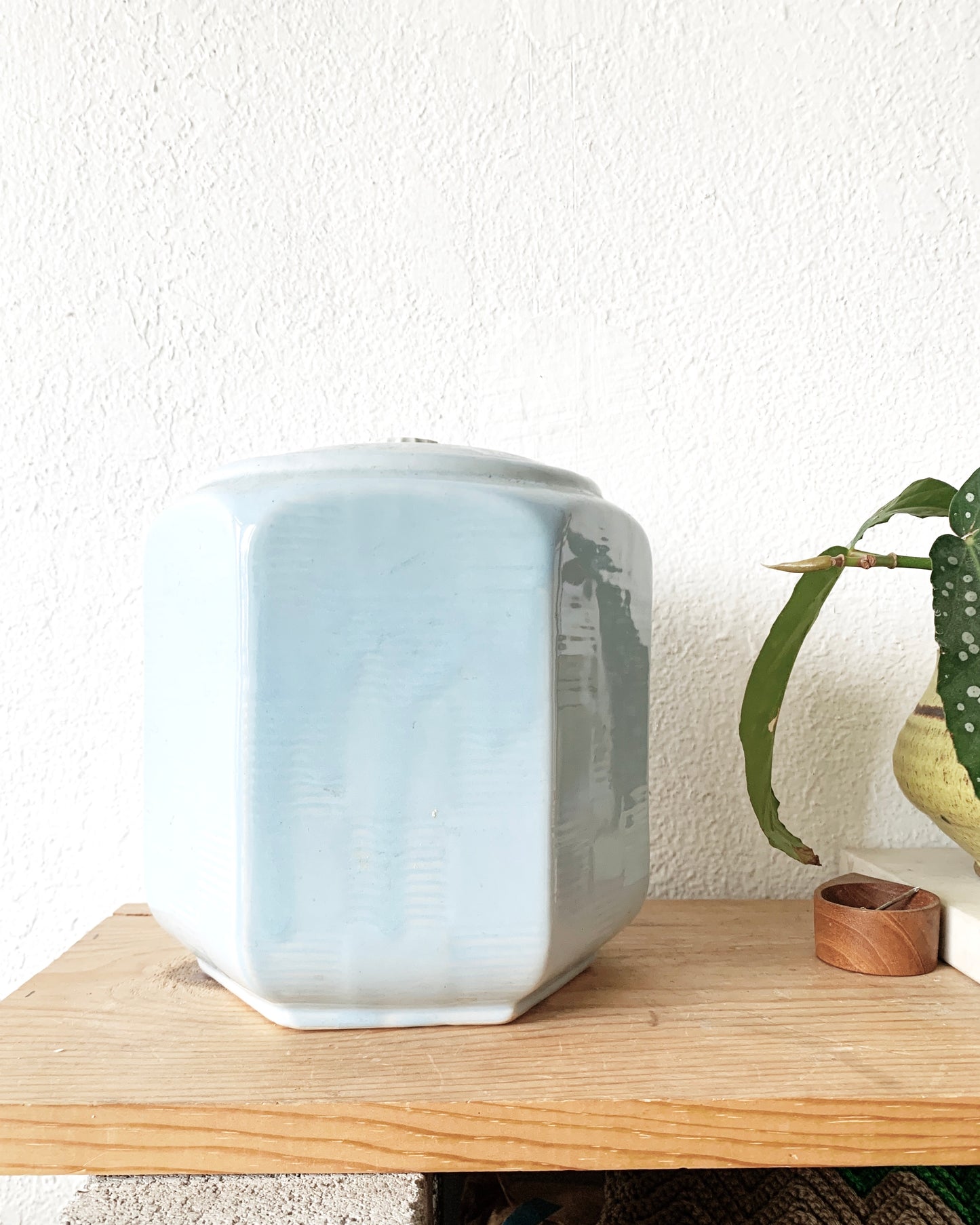 Pale Blue USA Ware Ceramic Lidded Canister
