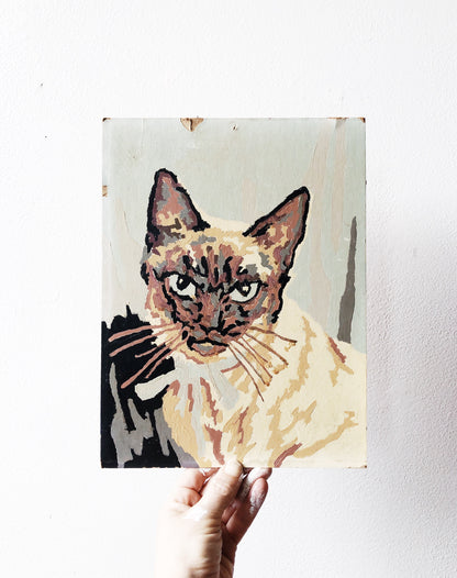 Vintage Siamese Cat Painting