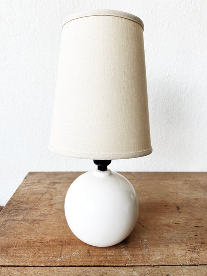 Vintage White Ceramic Lamp with Shade