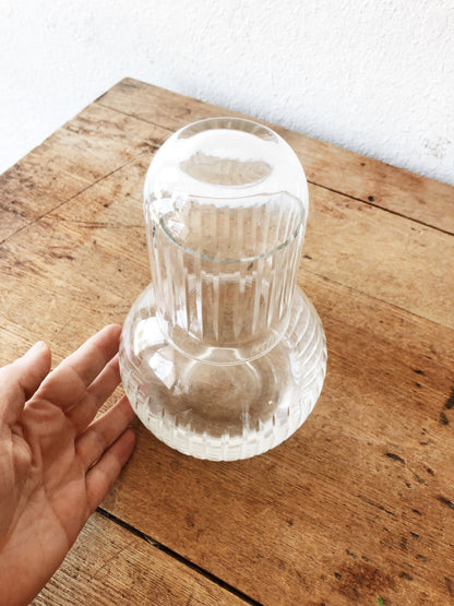 Vintage Crystal Bedside Carafe and Glass