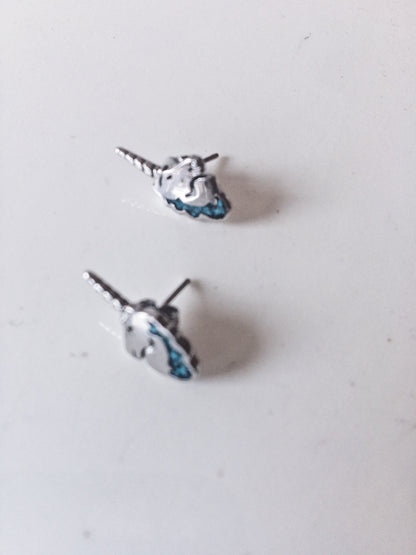 Vintage Sterling and Turquoise Unicorn Studs