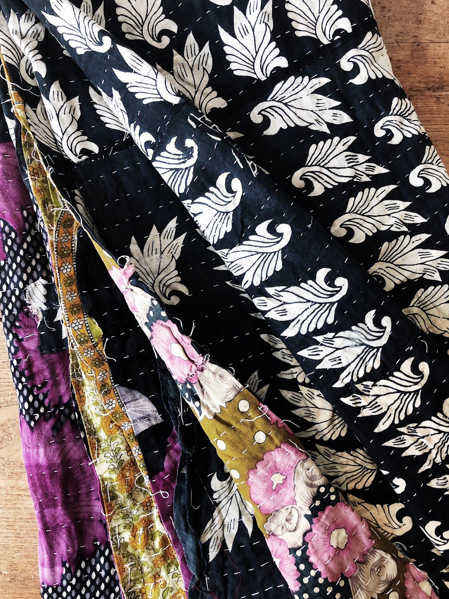 Reversible Vintage Kantha Quilt