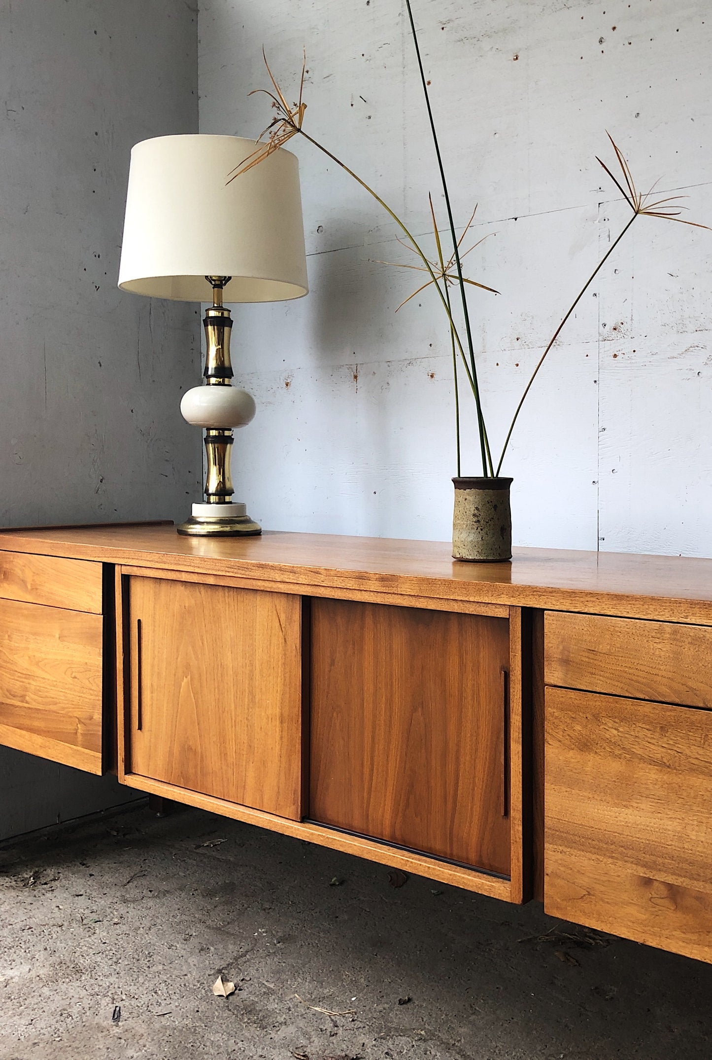 Vintage Gunlocke Solid Walnut Credenza