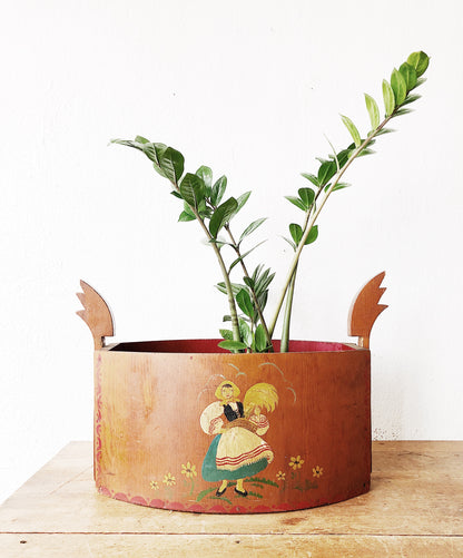 Dutch Folk Wood Bin