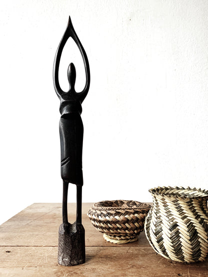 Vintage Carved Wood Statue Africa